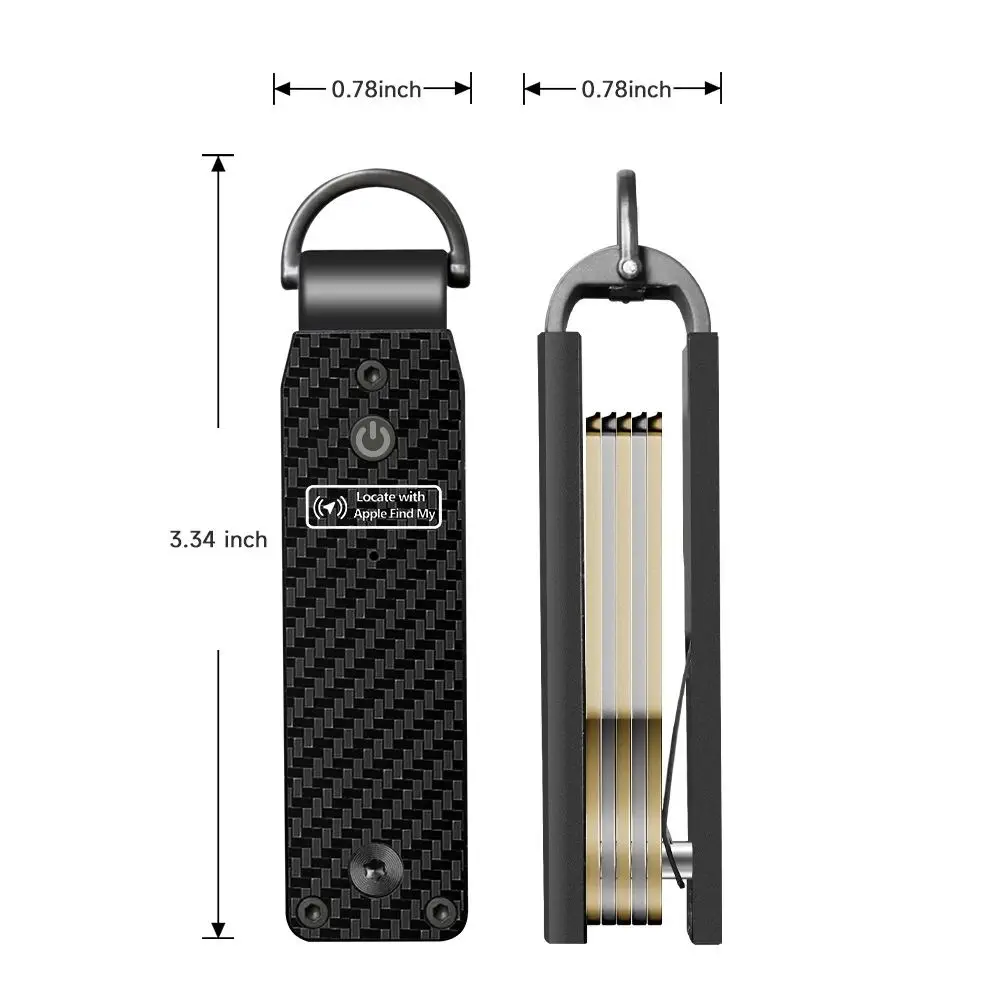 Abmessungen des Schlüssel-Organizers: 8,5 cm × 2 cm