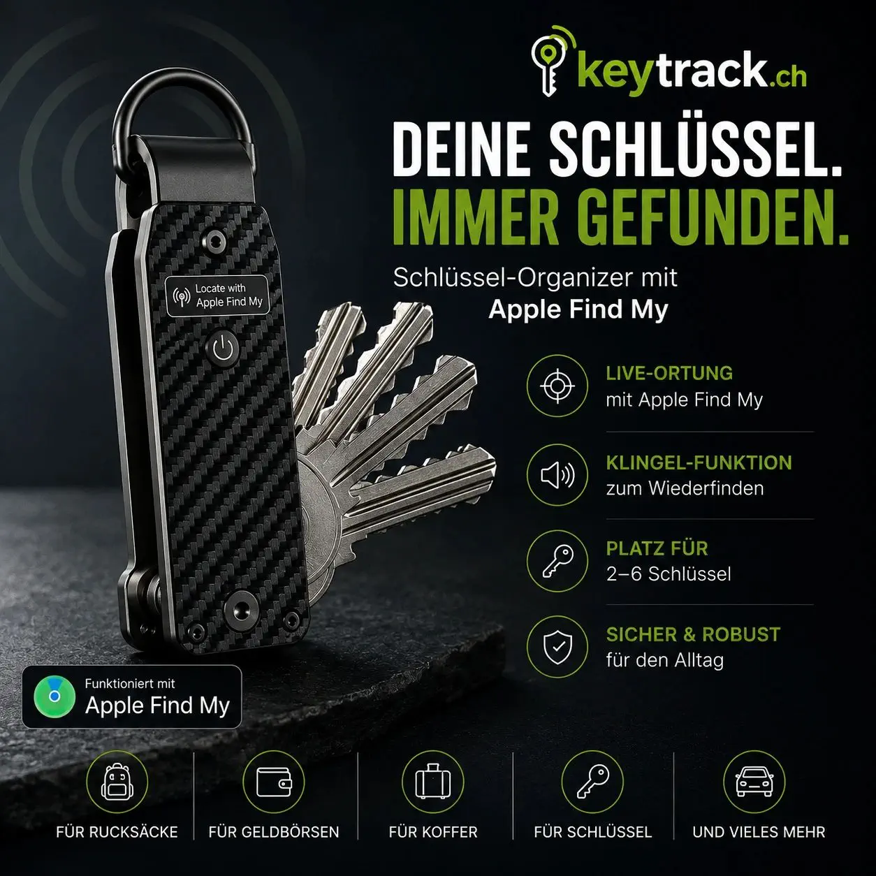 Schlüssel-Organizer Carbon mit Apple Find My – Vorteile im Überblick