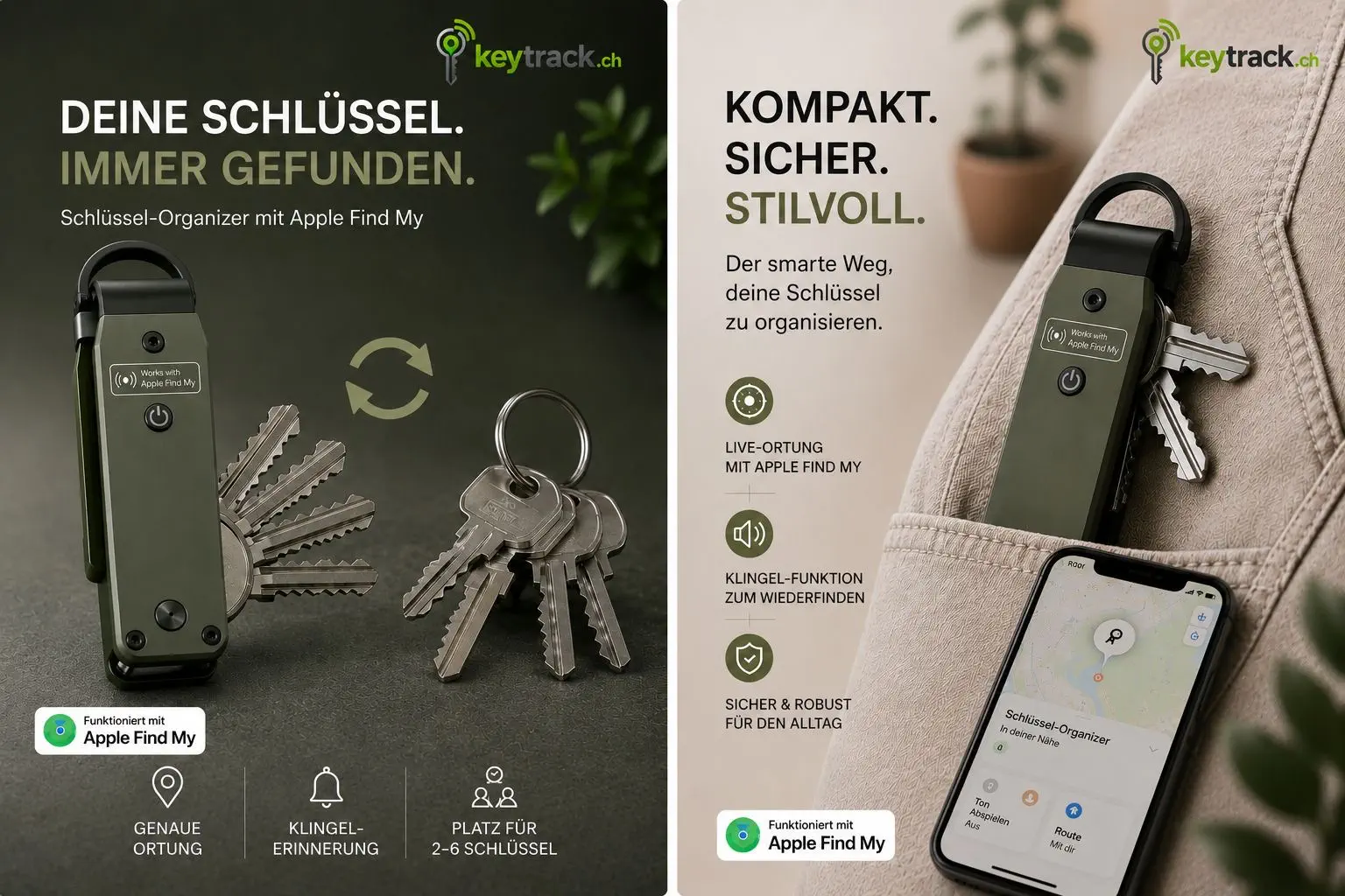 Schlüssel-Organizer mit Apple Find My von keytrack.ch